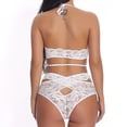 thumbnail image 3 of Conjunto de ropa interior de malla de encaje para mujer Lencería sexy Ropa de dormir Ropa de dormir, Blanco, L Noticed XX000073-11, 3 of 7