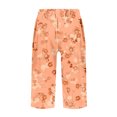 thumbnail image 3 of WTOBBY Women's Stylish Floral Pattern Elastic Waist Casual Bermuda Shorts with Side Pockets, Knee-Length Design for Everyday Outdoor Activities,Saffron XL, 3 of 4