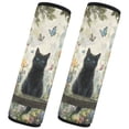 thumbnail image 2 of 2 Pcs Seat Belt Strap Covers Pad for Car Soft Flannel Car Seat Belt Shoulder for All Cars Black Cat on A Swing, 2 of 8