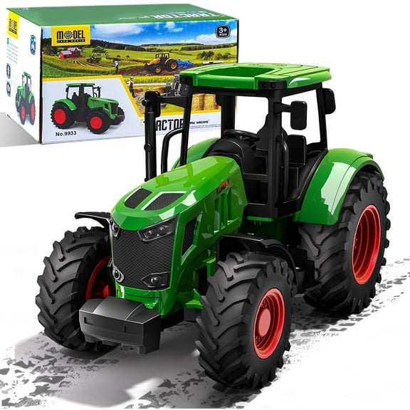 Tractor Toy, Realistic Farm Vehicle Toy Push and Go Truck Car Tractor Toy Gift for Kids 3  Boys Ages 3 and up Years Old