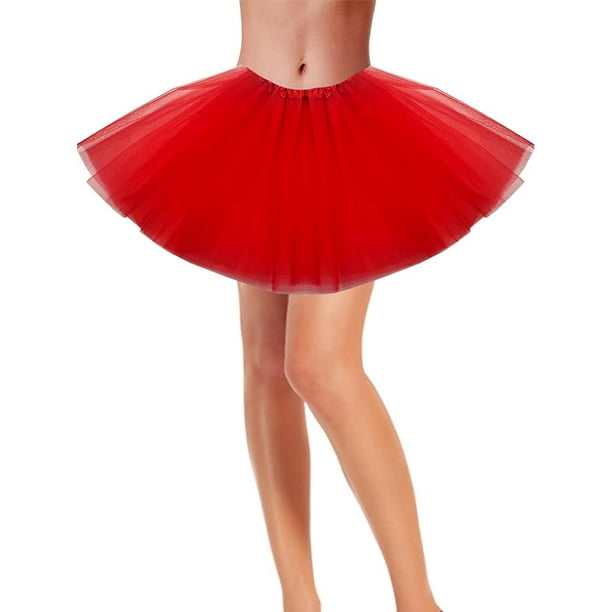 Falda tutu para adolescentes y adultos falda tutu de tul elastica para mujer tutu corto de Ballet para baile disfraz de Halloween y Navidad