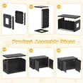thumbnail image 6 of Cat Litter Box Enclosure, Multi-Functional Hidden Enclosed Litter Box Furniture with Adjustable Partition, Indoor Outdoor Cat House Weatherproof, Side Table, Easy to Clean & Assemble, Black, 6 of 8