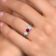 thumbnail image 4 of Gem Stone King 925 Sterling Silver Red Created Ruby and Sky Blue Aquamarine Engagement Ring for Women | 1.60 Cttw | Round 5MM | Gemstone July Birthstone | Size 9, 4 of 6
