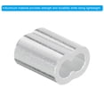 thumbnail image 4 of Manga de Doble Ferrule de Aluminio de 1/8" 3mm para Cable de Alambre, Plata 50 Paquete, 4 of 5