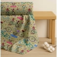 thumbnail image 4 of Soimoi Cotton Voile Fabric Text,Floral & Bicycle Transport Print Fabric by The Yard 56 Inch Wide, 4 of 7