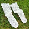 thumbnail image 3 of Calcetines de encaje hasta la rodilla para niña, medias de tubo, malla de encaje de princesa, moda de verano, nuevo estilo, 3 of 4