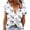 White#1, variant on Women's Summer Floral Print Top, Snap Button V-Neck Short Sleeve Blouse, Soft Breathable Casual T-Shirt for Women, Sizes S-2XL