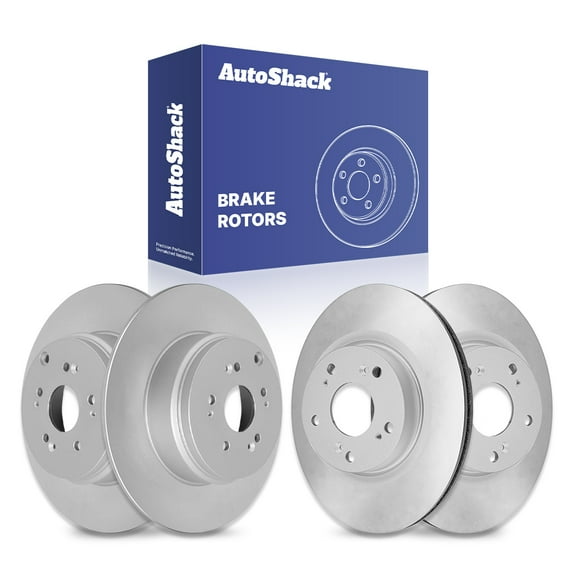 AutoShack Front Vented & Rear Solid Coated Brake Rotors 4-PC Set Replacement for 2005-2006 Honda CR-V ArmorStop