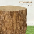 thumbnail image 3 of HOMCOM Tree Stump Stool with Round Tabletop, Concrete End Table in Wood Grain Finish for Indoors & Outdoors (Natural), 3 of 9