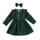 thumbnail image 1 of Vestido Para Niñas, Ropa Para Niñas Pequeñas, Vestido De Botón Con Volantes Sólidos Para Niños Pequeños, Vestido De Princesa, Diadema, Conjuntos Verdes Odeerbi LM103-1007, 1 of 9