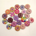 thumbnail image 4 of 100Pc Assorted Flower 2 Hole Decorative Wood Button for Sewing Scrapbooking 20mm Colored Pink Series, 4 of 7