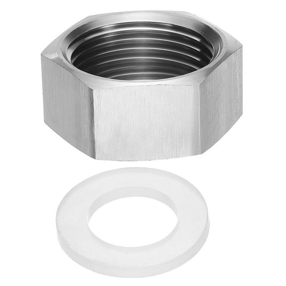 1 Pack Hex End Cap, 304 Stainless Steel PT 1" Female Pipe Fitting with Washer