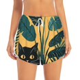 thumbnail image 2 of Xecao Cat Hiding In Potted Plants for Double-layer Running Short for Women, Perfect for Gym, Tennis, and More, Featuring a Convenient Pocket-X-Large, 2 of 7