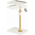 thumbnail image 6 of Sofa Arm Tray Table - 360° Swivel Height Adjustable End Table, Small Snack Side Table for Couch, C Shaped Table for Bed, Chair or TV Tray Table(Marble White and Gold), 6 of 9