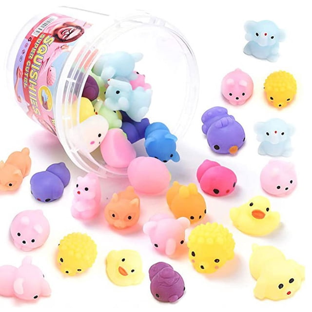 24 piezas de juguete para apretar, lindo, suave, seguro, TPR, muñecas para apretar, juguete antiestrés para oficina y hogar