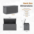 thumbnail image 7 of Devoko 105 Gallon Resin Deck Box Outdoor Lockable Storage Bench with Cushions Waterproof Storage Box,Gray, 7 of 7