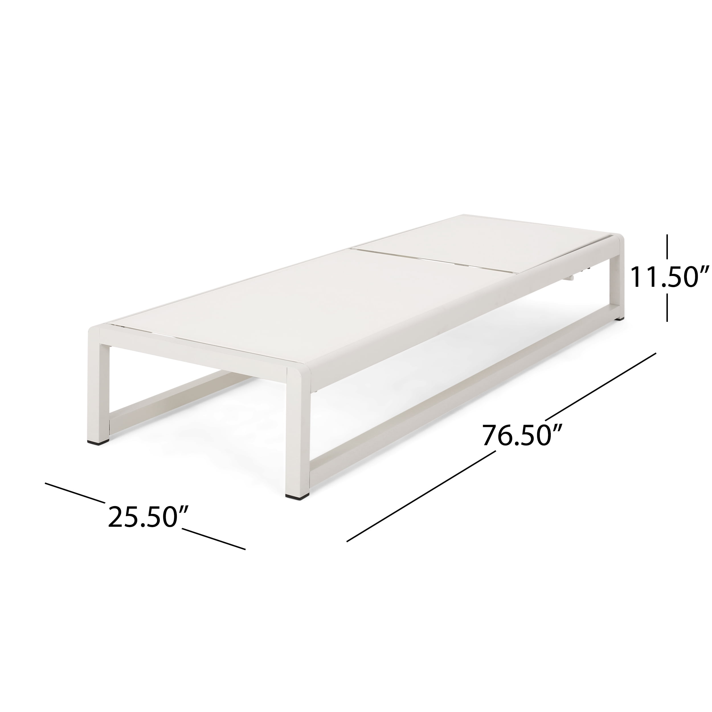Noble House Metten Outdoor Mesh Chaise Lounge Set of 2 White Walmart
