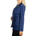 thumbnail image 4 of Jess by Meiko Women's Jackets Long Sleeves Notched Lapel Double Tie Wrap Office Blazer XS Navy Blue, 4 of 7
