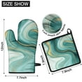 thumbnail image 6 of Teal Gold Marble Kitchen Oven Mitt and Pot Holder Sets 4 Pcs for Baking, Cooking and Grilling, Heat Resistant Up To 392 °F, 6 of 7
