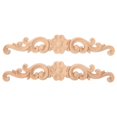 thumbnail image 1 of 2pcs Wood Carving Sticky Flower Delicate Door Head Carving Flowers Creative Solid Wood Applique for Furniture Cabinet Door Decors Size 1, 1 of 4