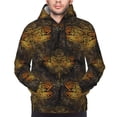 thumbnail image 3 of Zufioo Gold Dragonfly Mandala Design Fleece Comfortable Hoodie for Mens,Sweatshirt for Men,Pullover Hooded Sweatshirt for Men -Small, 3 of 5