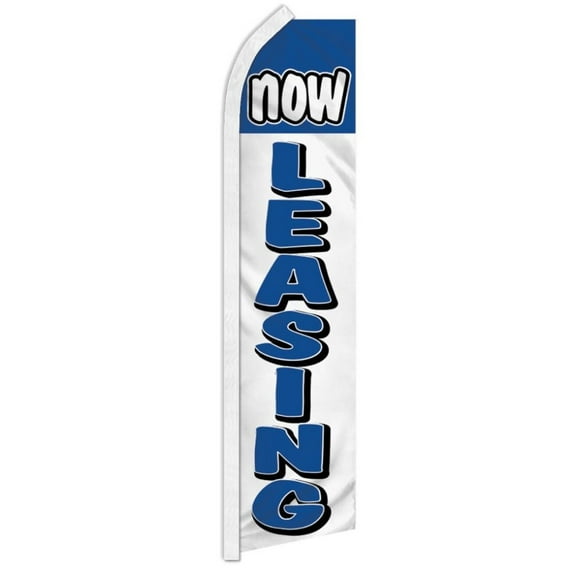 Now Leasing (Blue & White) Super Flag