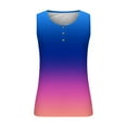 thumbnail image 6 of BYOIMUD Women's Tunic Tank Tops Button up Swing Vest Gradient Color Sleeveless Crewneck Cute Clothes for Teen Girls Womens Plus Size Summer Blouse Blue L, 6 of 7