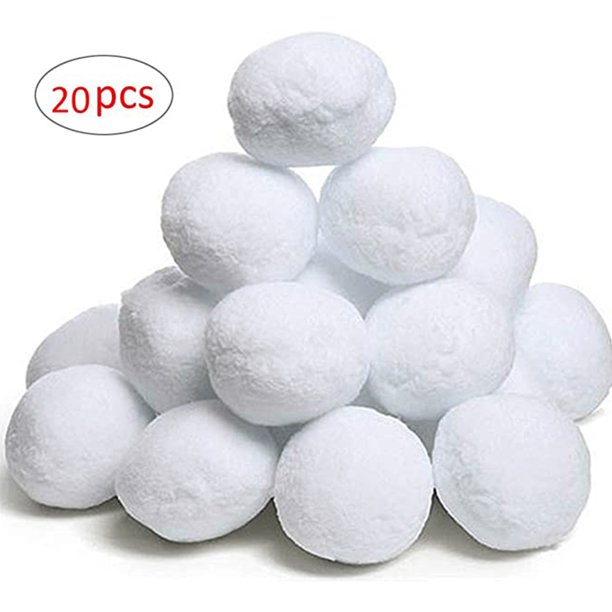 Aimik Christmas Fake Snowballs, 2 Inch Realistic White Plush Snow Balls