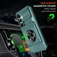 thumbnail image 3 of Armor Case for Samsung A15 Heavy Duty Kickstand Case with Rotate Ring Stand & Card Holder Slot,Support Magnetic Car Mount Shockproof Rugged Back Phone Case For Samsung Galaxy A15, Green, 3 of 7