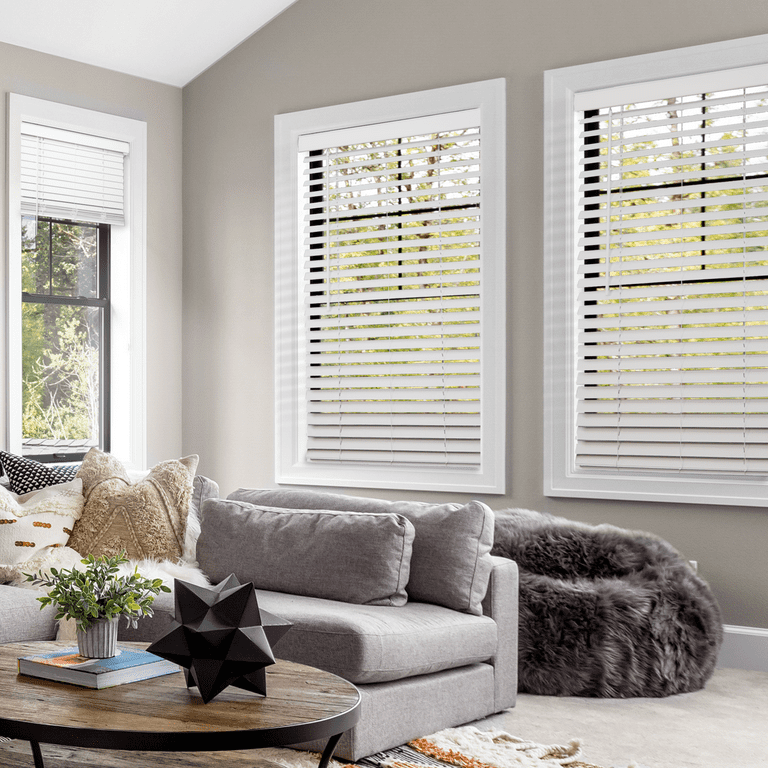 Chicology 2 Inch Cordless Faux Wood Blinds Basic White Room Darkening 12 Inchw X 72 Inchh Size