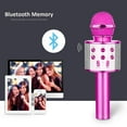 thumbnail image 4 of Microphone Sans Fil Bluetooth de Karaoké Portable à Main Micro Haut-Parleur Machine pour Réunion d'Entreprise Famille Enfants Fête Rose, 4 of 7