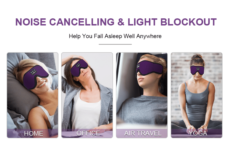 MUSICOZY - 3D Bluetooth 5.4 Sleep Headphones, Headband Sleep Headphones for Side Sleepers, Breathable Wireless Eye Mask, for Women and Men, Travel