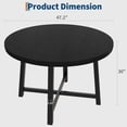 thumbnail image 3 of Qinaqin 47-Inch Redondo Industrial cm de Profundidadining Mesa para 4 Robusto Metálico Frame con Rústico Negro Finish Ideal Sala Kitchen y Living, 3 of 7