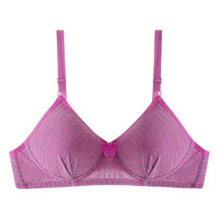 Deals SMihono Women s Bras  Push Up Lace Bras  Underwire Plunge Full Coverage Bras Sexy Plus Size Support Striped Back Buckle Bra Pink 38/85AB