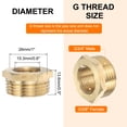 thumbnail image 2 of 2 Pcs Reductor de Latón Tapón Hexagonal G3/4" macho x G3/8" hembra Adaptador de Tubería con Rosca con Cinta PTFE, 2 of 6