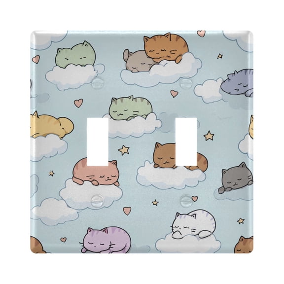 Light Switch Cover Cloud Cat Plates Faceplate Decorative Switch Plate for Bedroom Home Decor