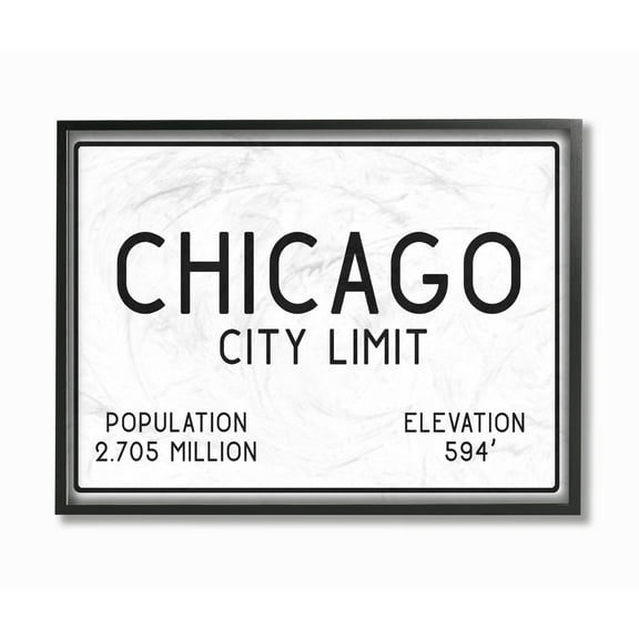 Stupell Chicago City Limit Framed Giclee Texture Art 16 x 20