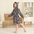 thumbnail image 4 of FORMRS Niños Bathrobe Unisex Hooded Robe Soft Plush Pajamas Sleepwear, Size 4-6T, Small Space Pattern, 4 of 7