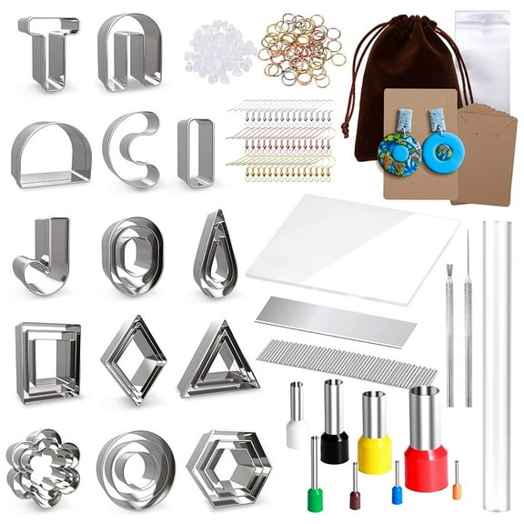 165pcs Polymer Clay Cutters Set Clay Earring Cutters Kit with Polymer Clay Tools Earrings Accessories for Earring Making