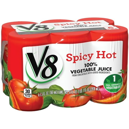V8 Vegetable Spicy Hot Juice, 6 Ct/33 fl oz