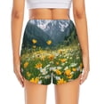 thumbnail image 2 of Lsque Mountain Daisy Meadow Printed Women's Running Shorts with Liner Pockets,Elastic Quick Dry Workout Athletic Gym Yoga Shorts,Womens High Waist Shorts-Small, 2 of 9