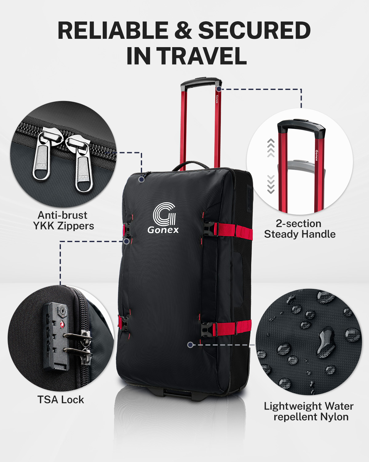 Gonex 30" Large Rolling Duffel Bag with Wheels photo 2