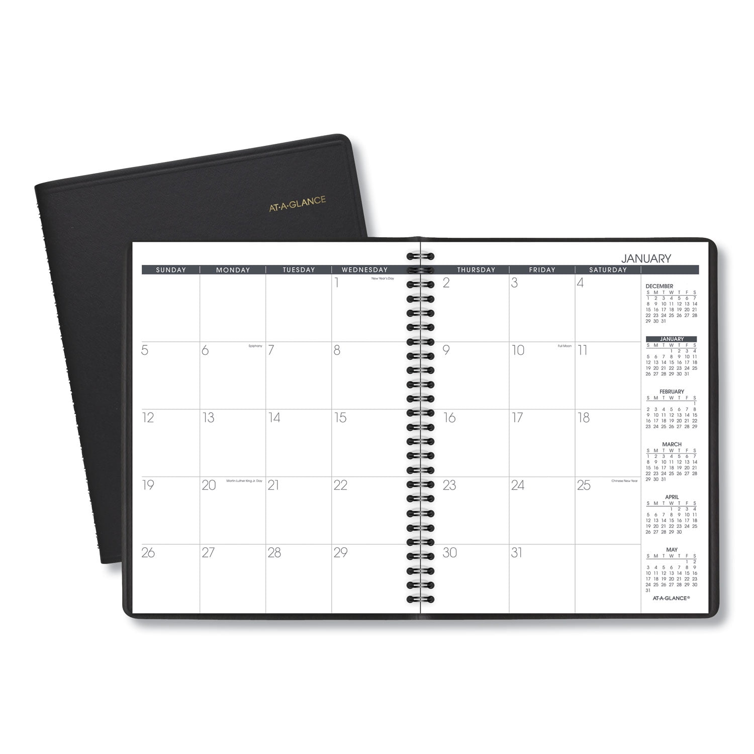 At-A-Glance Monthly Planner 8 3/4 x 6 7/8 Black 2019-2020 7012705 