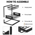 thumbnail image 4 of Swayvoo Under Sink Organizer 2 Pack — 2-Tier Adjustable Sliding Under Sink Storage for Bathroom & Kitchen Cabinet, Pull-Out Basket Organizer, Black, 4 of 7