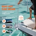 thumbnail image 3 of VEVOR Fluke Style Anchor Kit, 13 LBS Hot-Dipped Galvanized Steel Fluke Anchor with 7.9' Chain, 101' Rope and Two 0.4" Shackles, Marine Boat Anchor for Small Vessels Under 30', Seas, Rivers and Shores, 3 of 9