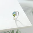 thumbnail image 4 of Gem Stone King 1.42 Ct Round Blue Zircon Green Peridot 925 Silver and 10K Yellow Gold Ring (Size 5), 4 of 5