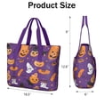 thumbnail image 3 of Tote Bag for Women - Halloween Pumpkin Ghost Pattern Shoulder Bag - Large Utility Work Duffle Bag with Zipper Handbag for Travel, Work, Sprots, 3 of 5