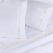 Superior Egyptian Cotton Embroidered Pillowcase Set, King, Ivory
