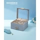 thumbnail image 2 of SONGMICS Caja de Joyas, Caja Joyero de 3 Niveles, Estuche de Joyería, con 2 Cajones, Tapa de Cristal, Amplio Espacio, Azul Ahumado y Dorado, 2 of 5