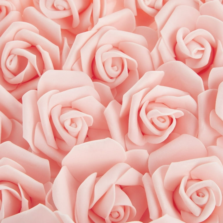  100 Pieces Handmade Artificial Pink Color Mini Roses For  Crafts
